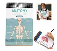 Cahier d'exercices de laboratoire d'étiquettes d'anatomie, livre créatif d'anatomie humaine, livres de laboratoire en couleur pour écoles de médecine, étudiants, médecins(français non garanti)