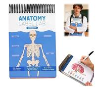 Cahier d'exercices de laboratoire d'étiquettes d'anatomie, livre créatif d'anatomie humaine, livres de laboratoire en couleur pour écoles de médecine, étudiants, médecins(français non garanti)