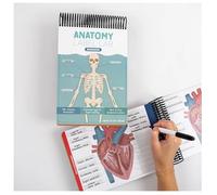 Cahier d'exercices de laboratoire d'étiquettes d'anatomie, livre créatif sur l'anatomie humaine, outils d'étude de physiologie, plus de 100 pages effaçables à sec, pour étudiants, médecins
