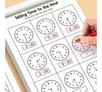 Cahier d'exercices de temps pour enfants, convient pour l'éducation à domicile et les activités de maternelle, comprend des feuilles de pratique de lecture et de mathématiques, excellent pour l'enseig