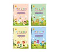 Cahier d'exercices d'écriture manuscrite réutilisable pour pour s'entraîner à écrire, lettres, chiffres, dessin | Livre d'activités d'apprentissage préscolaire rainuré outil de traçage
