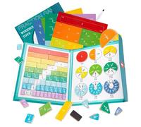 Cahier d'exercices sur Les tuiles de Fractions - Bois de Papier de 22 cm, manipulations magnétiques, Apprentissage Pratique | Parfait pour Les Enseignants de l'école à la Maison et du Primaire.
