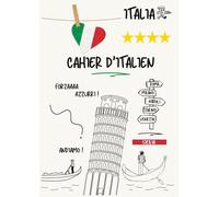 cahier d'italien: cahier de notes, carnet de notes, notebook, format A4 (8,27 x 11,69 po), Grands carreaux avec marge, 108 pages, N&B, couverture souple et brillante