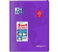 Oxford 400100063 EasyBook Cahier agrafé 24 x 32 cm 96 pages 90 g grands carreaux seyès Violet