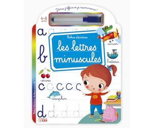 Cahier écriture cursive 4 ans - Les lettres minuscules - Cahier effaçable avec feutre et gomme, apprendre les lettres attachées, pointillés, premiers mots