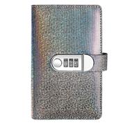 Cahier Épargne 100 Enveloppes, Reliure Brillante, Filigrane, Serrure à Code | Grand Volume, Couverture Simili-Cuir : Organisateur financier avec 100 emplacements pour cartes et suivi de budget en toute s