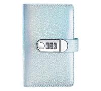Cahier Épargne 100 Enveloppes, Reliure Brillante, Filigrane, Serrure à Code | Grand Volume, Couverture Simili-Cuir : Organisateur financier avec 100 emplacements pour cartes et suivi de budget en toute s