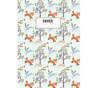 Cahier: Grand format A4 - 120 pages lignées - Motif forêt en hiver avec renards, lapins, cerfs et hibous. Pour les amateurs de nature et conte de fées.