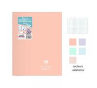Clairefontaine 981481C Un Cahier Agrafé Koverbook Blush - 24x32 cm - 96 Pages Grands Carreaux - Papier Blanc 90 g - Couverture Polypro Opaque - Couleur Aléatoire