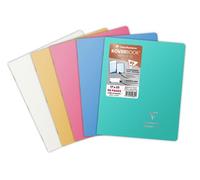 Clairefontaine 981441C Un Cahier Agrafé Koverbook Silver - 24x32 cm - 96 Pages Grands Carreaux - Papier Blanc 90 g - Couverture Polypro Opaque - Couleur Aléatoire