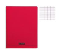 Calligraphe 18293C Un Cahier Agrafé Rouge (une Marque de Clairefontaine) - 24x32 cm - 140 Pages Grands Carreaux - Papier Blanc 90 g - Couverture Polypro Transparent