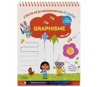 Cahier graphisme 4 ans - J’écris et je recommence à l’infini : Graphisme - Lignes creuses, crayon magique effaçable inclus, premiers gestes d’écriture