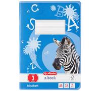 Cahier Herlitz format A5, papier sans bois, quadrillé, 80 g/m², 32 feuilles, bla