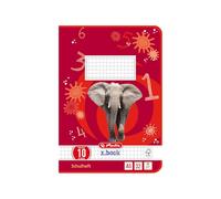 Cahier Herlitz format A5, papier sans bois, quadrillé, 80 g/m², 32 feuilles, blanc A5 Linéature 10