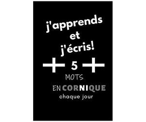 Cahier: J'apprends Et J'écris! 5 Mots En Cornique Chaque Jour, 6" X 9". 130 Pages
