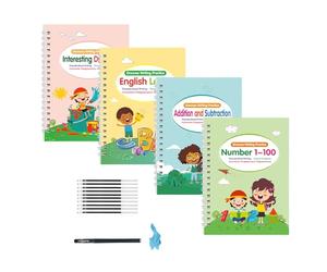 Cahier magique - Cahier d'écriture de 7,01 pouces | Cahier réutilisable en carton blanc - Cahier rainuré éducatif avec recharges de stylo et poignée pour de 3 à 8 ans, idéal pour