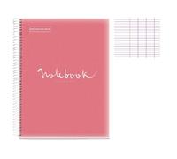 Cahier - MIQUELRIUS - A4 - 80 pages - Couverture en polypro rose - Grands carreaux - Spirale
