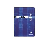 Clairefontaine 3134C Un Cahier Agrafé de Musique - A4 21x29,7 cm - 96 Pages 10 Portées avec Lignes - Papier Blanc 90 g - Couverture Carte Pelliculée - Couleur Aléatoire