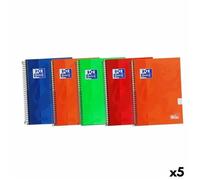 Cahier Oxford - 100430151 - Classic Cahier A Spirale Supplementaire, 80 Feuilles, Couleurs Variees, 4 Format, Paquet De 5