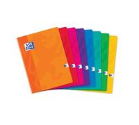 Cahier Oxford color life 24x32cm petits carreaux 5mm margés 140 pages agrafées couverture carte coloris assortis
