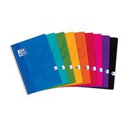 Cahier Oxford color life a4 grands carreaux seyès 100 pages reliure spirale couverture carte coloris assortis