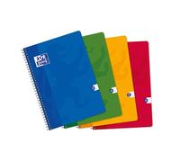 Cahier Oxford color life a4 petits carreaux 5mm 100 pages reliure spirale couverture carte coloris assortis