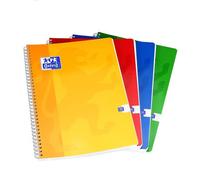 Cahier Oxford Color Life A4 petits carreaux 5mm 180 pages reliure spirale couverture carte coloris assortis