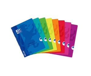 Cahier Oxford de travaux pratiques OpenFlex A4 grands carreaux Seyès/uni blanc 80 pages agrafées couverture polypro coloris assortis