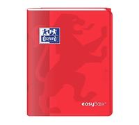 Cahier Oxford easybook 17x22cm grands carreaux seyès 96 pages agrafées couverture polypro rouge