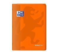 Cahier Oxford easybook a4 grands carreaux seyès 96 pages agrafées couverture polypro orange