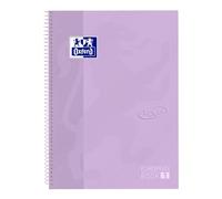 Oxford Cahier Europeanbook 1 Touch - Quadrillé 5x5 mm, Spirale, A4, 80 pages - Mauve pastel