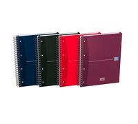 Cahier Oxford europeanbook office essentials a4+ grands carreaux seyès 240 pages reliure spirale couverture carte coloris assortis
