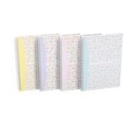 Cahier Oxford flowers b5 ligné 6mm margé 120 pages reliure spirale couverture carte rigide coloris assortis