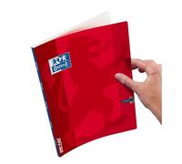 Cahier Oxford openflex agrafe 210x297 96p optik p. seyes polypro rouge