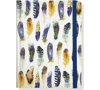 Cahier Peter Pauper Watercolour Feathers - 160 pp, midi 159x210 mm, ligne, couverture rigide
