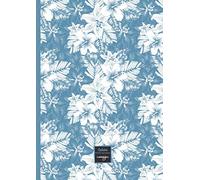 cahier petit carreaux: 21x29,7cm-A4-96 pages-thème couverture fleurs bleues-pour écrire des notes à l’école, à l'université, au travail ou à la ... bord-bloc notes- enfant-étudiant-professeur