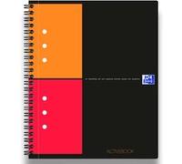 Oxford Cahier spiralé 100102880 – DIN A5+ quadrillé 80 pages gris/orange/rouge