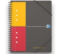Oxford Cahier à spirale International Meetingbook A5 14,8 x 21 cm - 80g - Perforé - Petits carreaux 5x5 - 160 pages