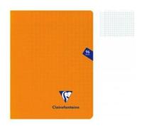 Clairefontaine Cahier agrafé Mimesys Orange 17x22 cm 96 pages grands carreaux 90g Couverture polypro