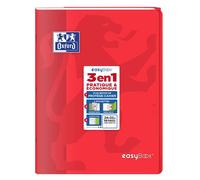 Oxford 400100049 EasyBook Cahier agrafé 24 x 32 cm 96 pages 90 g grands carreaux seyès Rouge