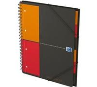 Oxford Cahier à spirale International Organiserbook A4+ 24 x 32 cm - 80g - Perforé 4 trous - Petits carreaux 5x5 - 160 pages
