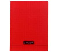 Cahier piqué 8000 POLYPRO 17x22 cm 140 pages grands carreaux 90 g - Rouge