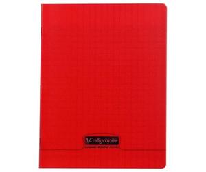 Cahier piqué 8000 POLYPRO 17x22 cm 140 pages grands carreaux 90 g - Rouge