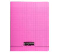 Cahier piqué 8000 POLYPRO 24x32 cm 48 pages grands carreaux 90 g - Rose