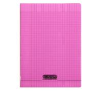 Cahier piqué 8000 POLYPRO A4 96 pages grands carreaux 90 g - Rose