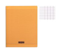 Clairefontaine 8000 Polypro 18398c Cahier Piqué 192 Pages Grands Carreaux Couverture Plastique 90 G 24 X 32 Cm Orange