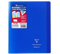Clairefontaine 951422C Un Cahier Agrafé Koverbook Bleu Marine - 17x22 cm - 96 Pages Grands Carreaux - Papier Blanc 90 g - Couverture Polypro