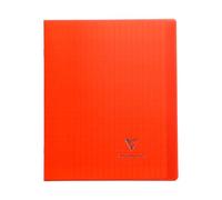Cahier piqué Koverbook Clairefontaine - 17 x 22 cm - grands carreaux - 96 pages - rouge