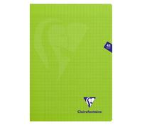 Cahier piqué Mimesys A4 48 pages grands carreaux couverture polypropylène - Vert