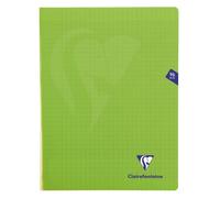 Cahier piqué Mimesys Clairefontaine - 24 x 32 cm - grands carreaux - 96 pages - vert
